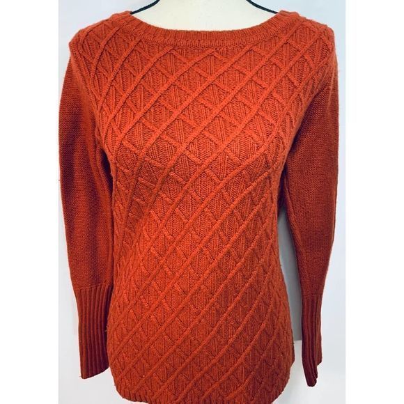 J Crew‎ Womens Orange Crew Neck Sweater Size Small - Picture 1 of 6